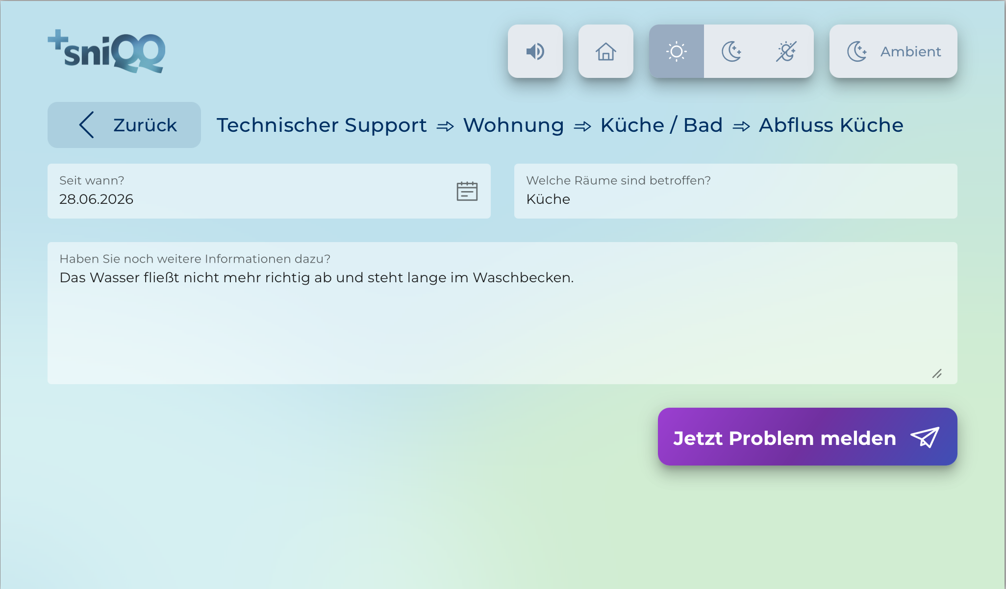 Schadensmeldung